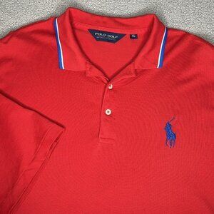 Polo Golf Ralph Lauren Shirt Mens XL Red Big Pony Mesh Pima Cotton Lightweight